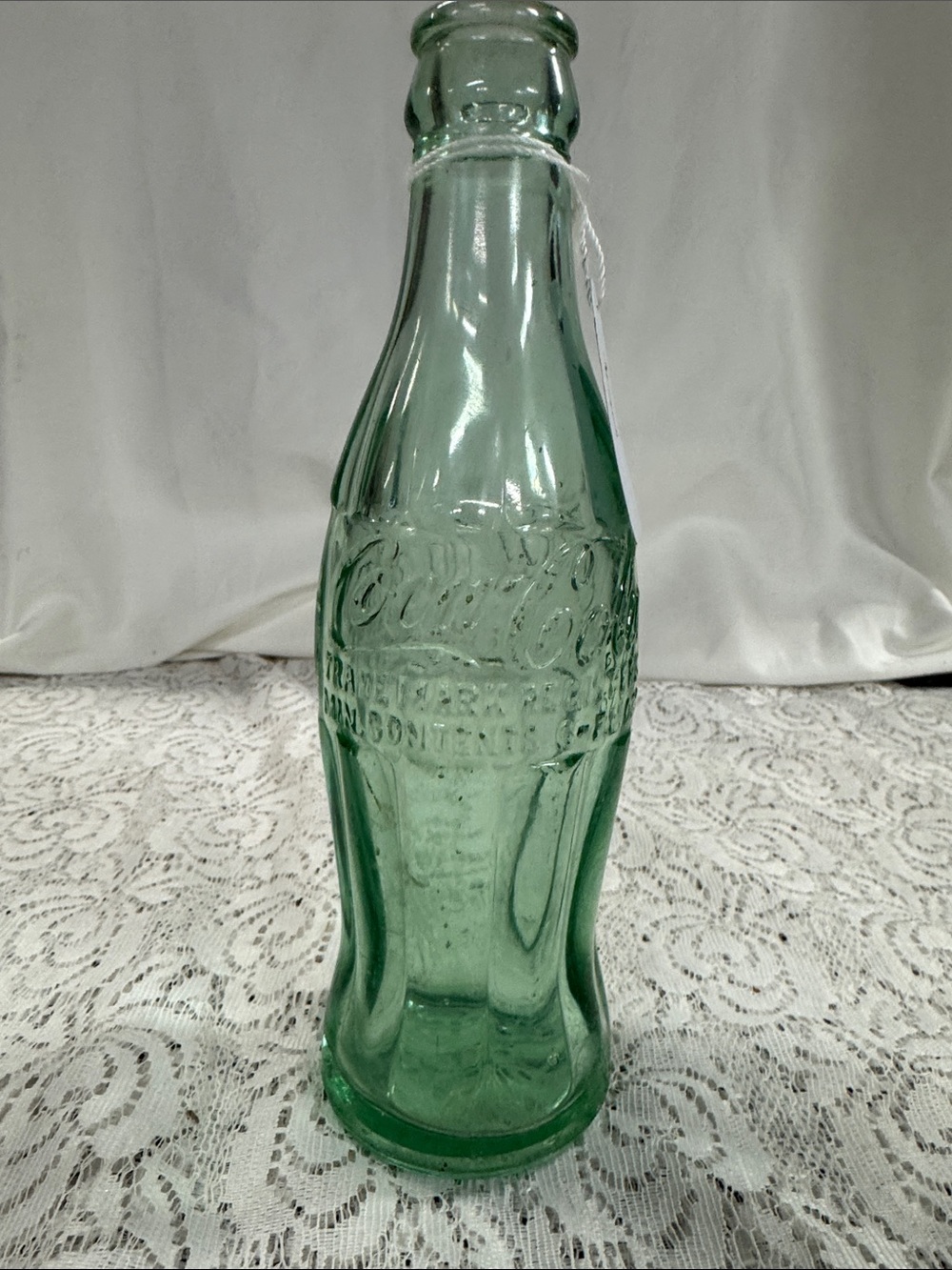 Christmas Day Coca Cola Green Glass Hobbleskirt Bottle- Elwood IN.